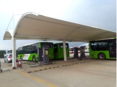 河北某地公交站膜結(jié)構(gòu)車棚展示