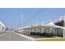 河北膜結構車棚_停車場膜結構車棚展示